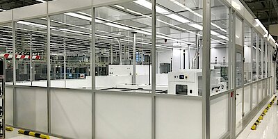 Salle blanche pour la fabrication des composants pour l'industrie automobile, ISO 6