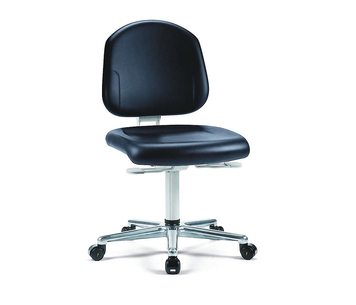 Cleanroom chair Plus with castors, low backrest