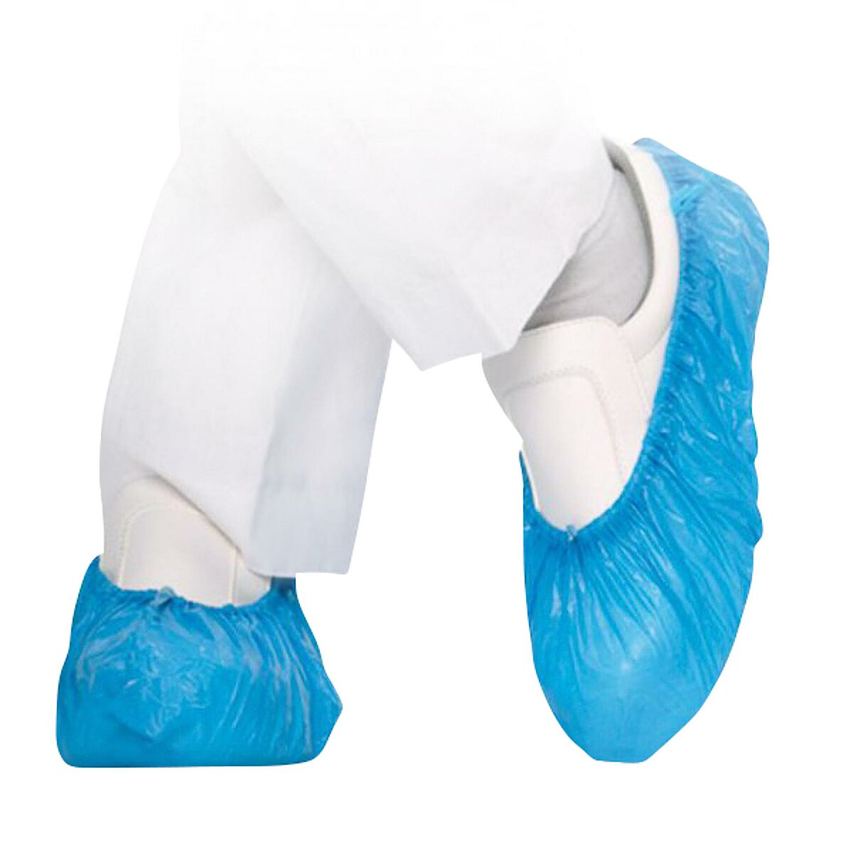 Cleanroom disposable overshoe CPE for overshoe dispensers made of CPE