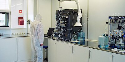 Cleanroom for biotechnology laboratory, GMP B, C, D, E
