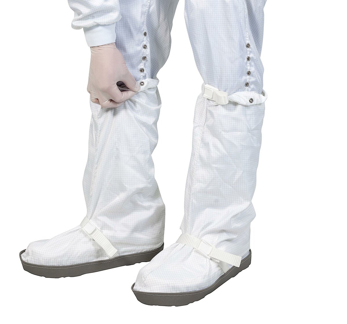 Cleanroom reusable overboots with antistatic rubber sole