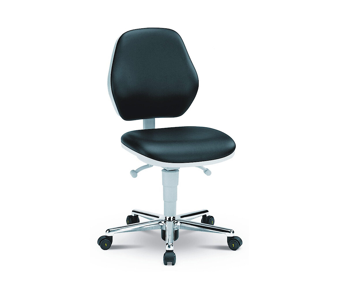 Cleanroom chair Basic with castors, low backrest