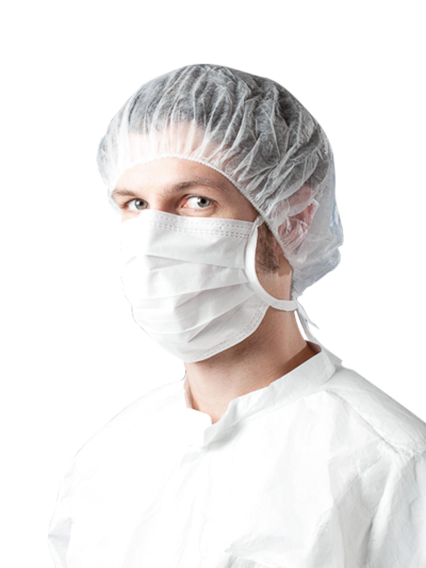 Cleanroom disposable face masks made of fleece for binding