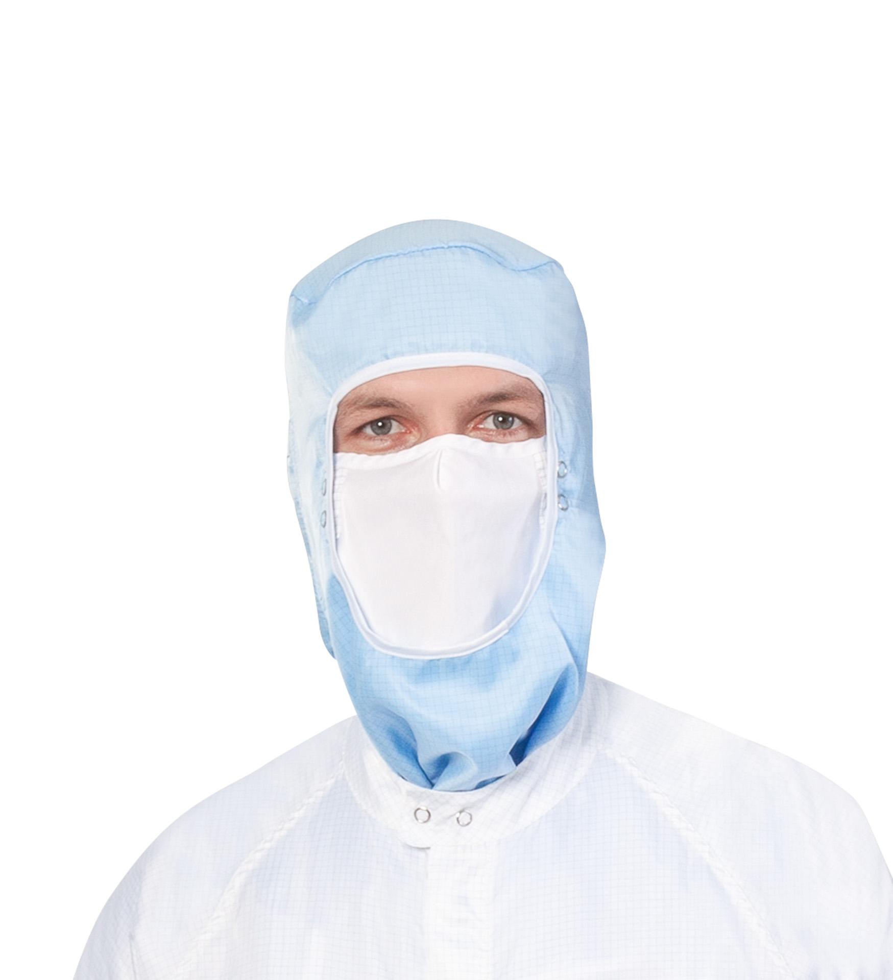 Reusable cleanroom beard protection for coveralls or hoods, for cleanroom class ISO 4-8, GMP A-C