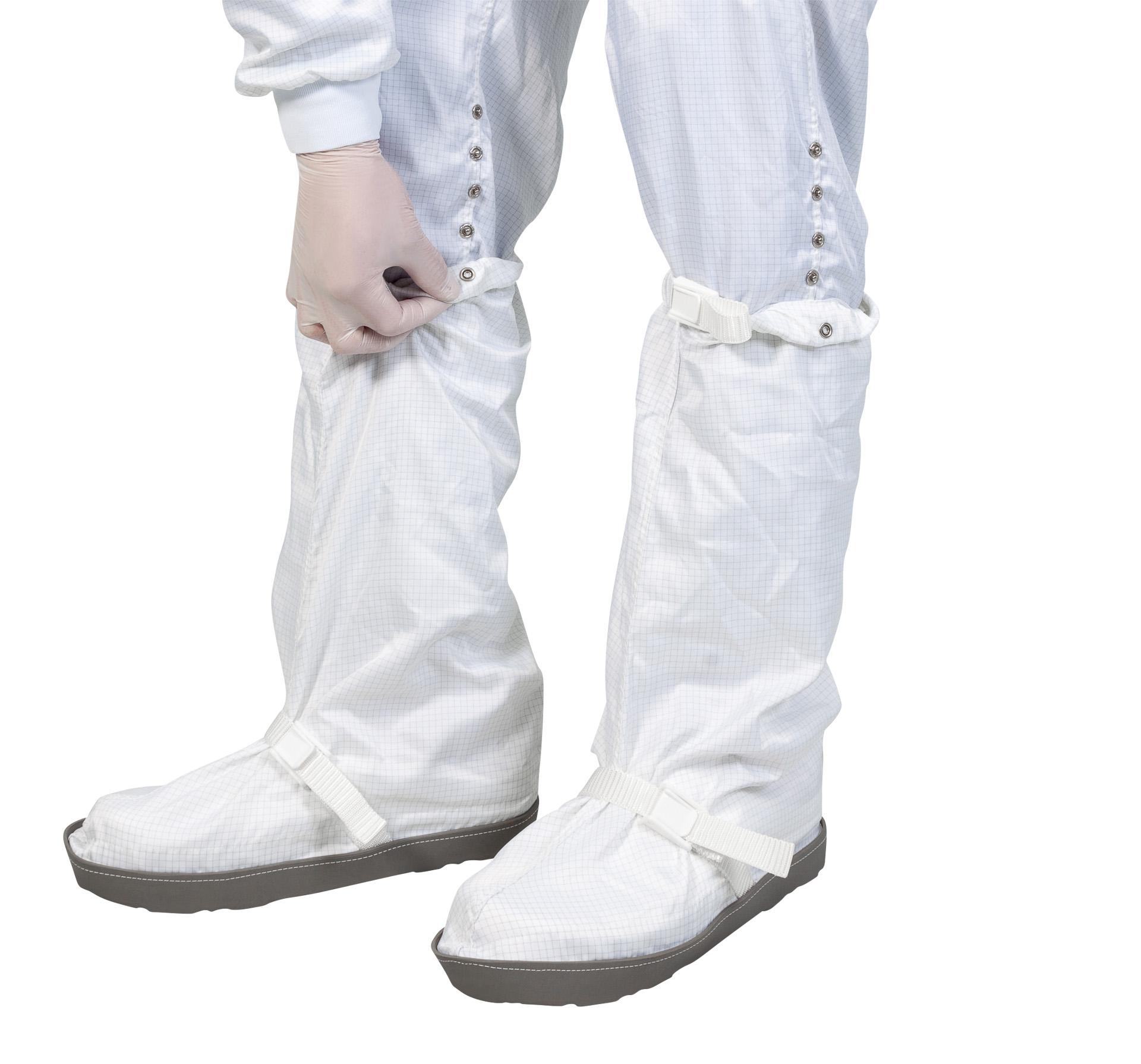 Couvre-botte réutilisable pour salle blanche avec semelle en caoutchouc antistatique, pour classe de salle blanche ISO 4-8, GMP A-C