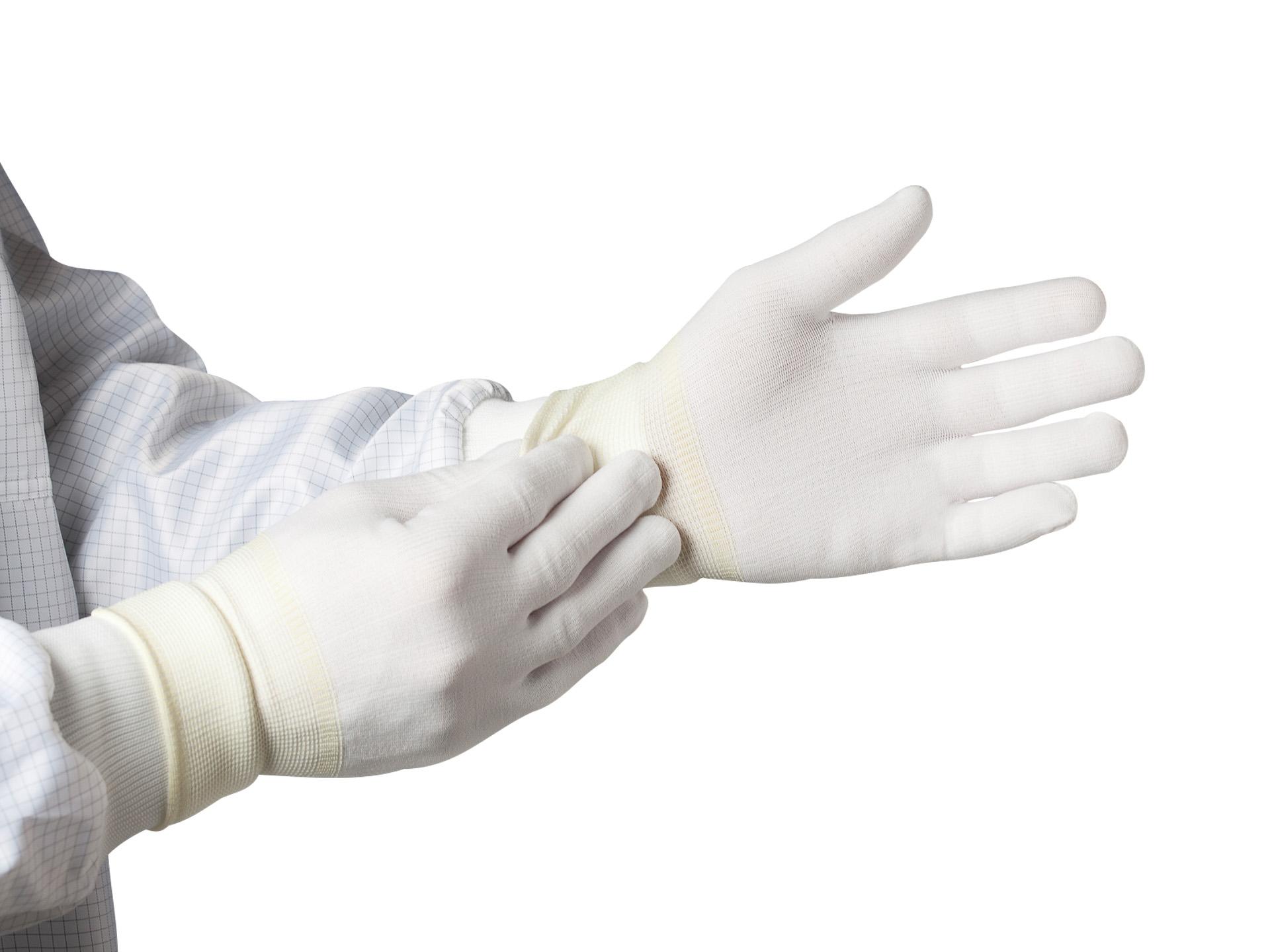 Cleanroom reusable glove, polyamide stretch